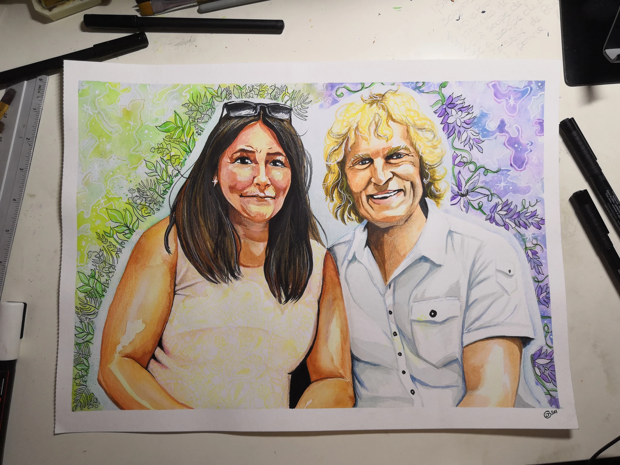 aquarelle d'un couple