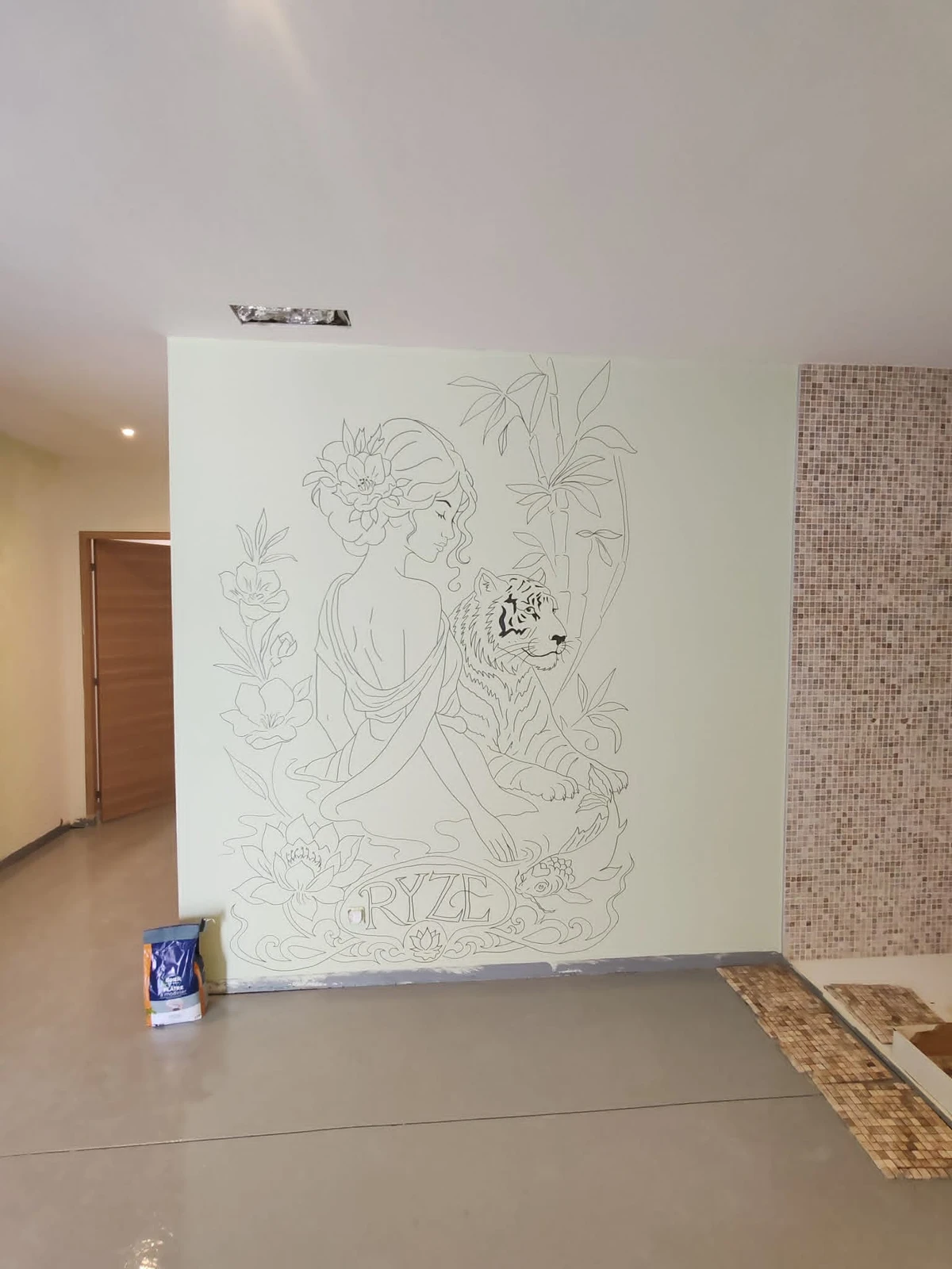 Œuvre de Julie Chailland — Spa — création murale