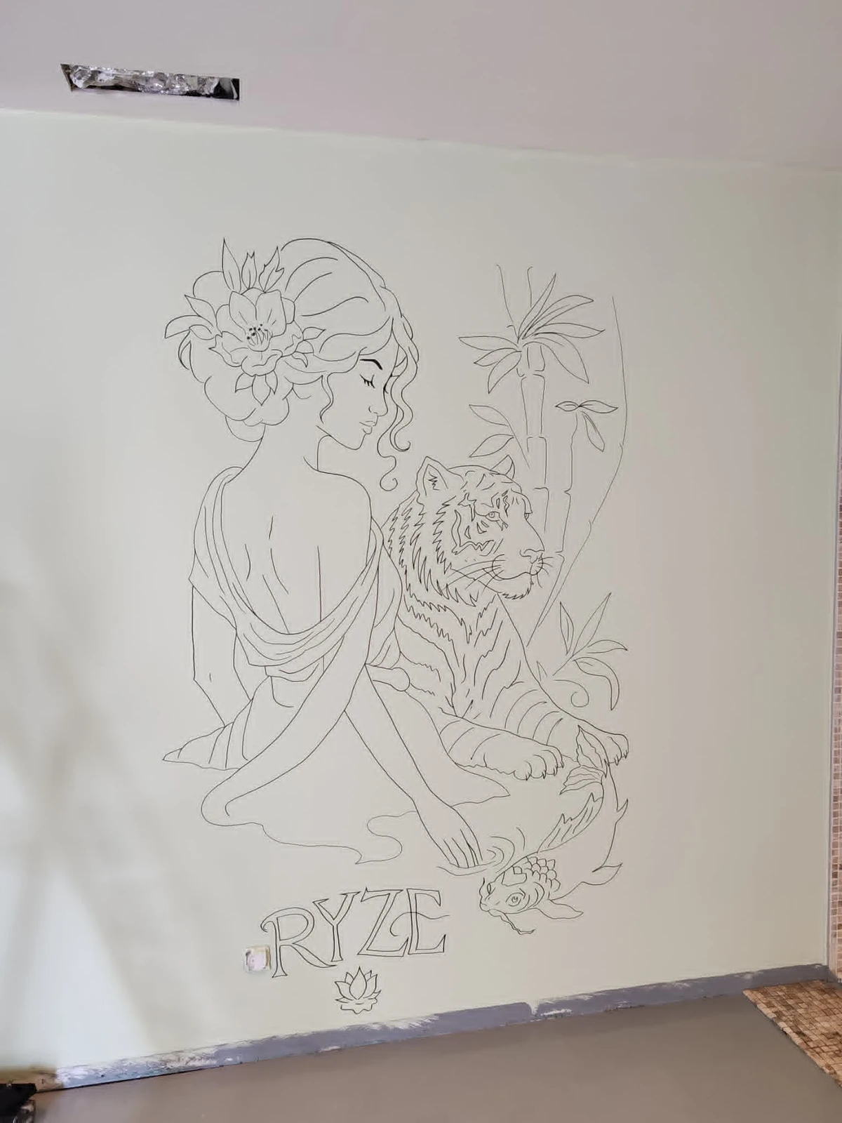 Œuvre de Julie Chailland — Spa — création murale