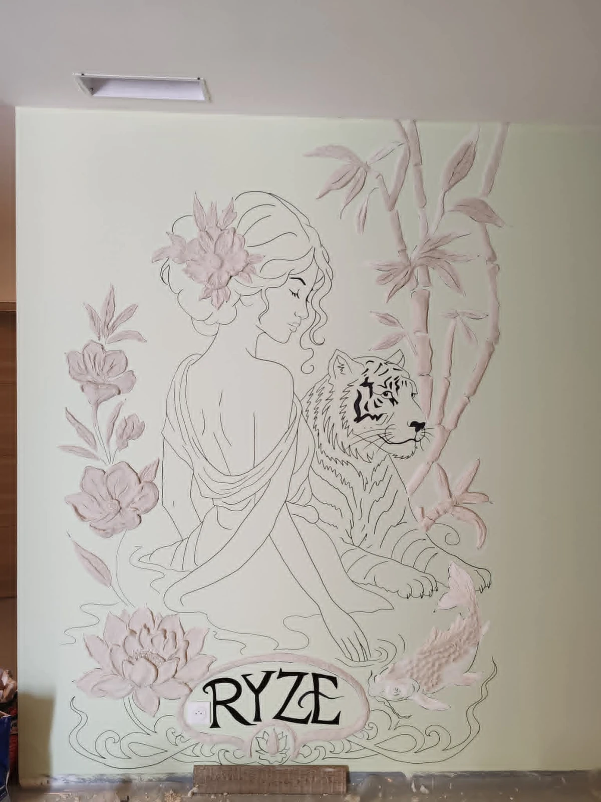 Œuvre de Julie Chailland — Spa — création murale