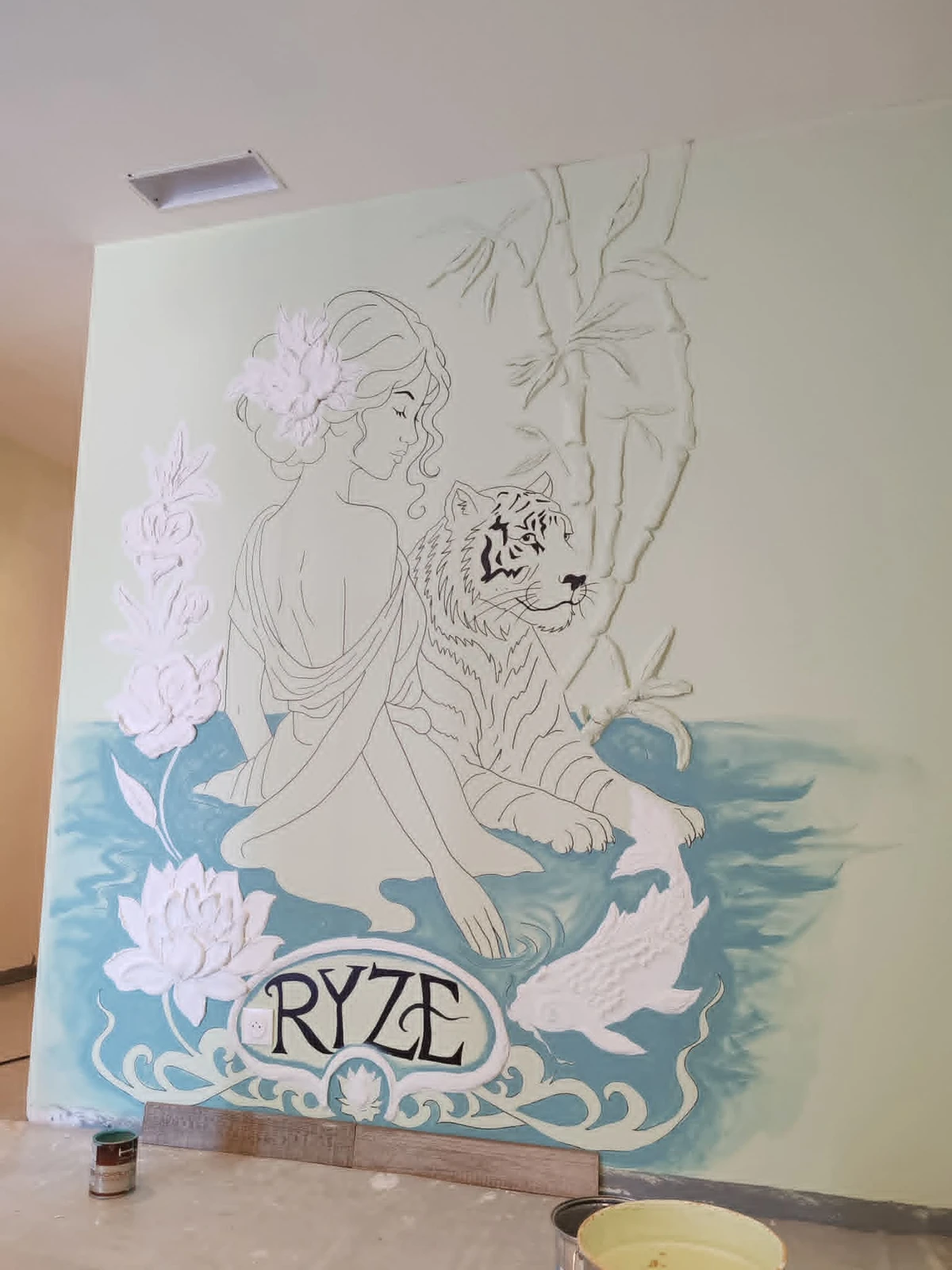 Œuvre de Julie Chailland — Spa — création murale