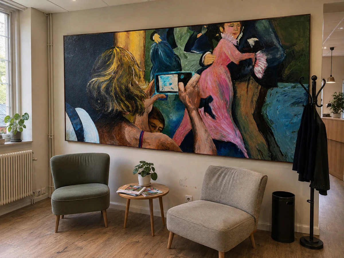 Vanité contemporaine — Le Selphie · mise en situation dans un salon
